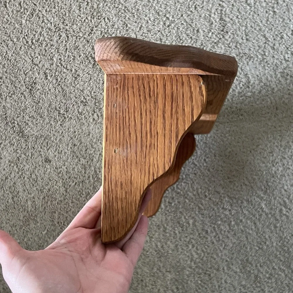 Vintage Wood Wall Shelf Heart Cutout Scalloped Country Farmhouse Decor 24in